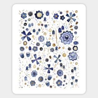 Indigo Flower Mashup Magnet